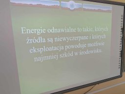 Zajęcia na temat odnawialnych źródeł energii